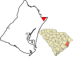 Georgetown County South Carolina incorporated and unincorporated areas Murrells Inlet highlighted